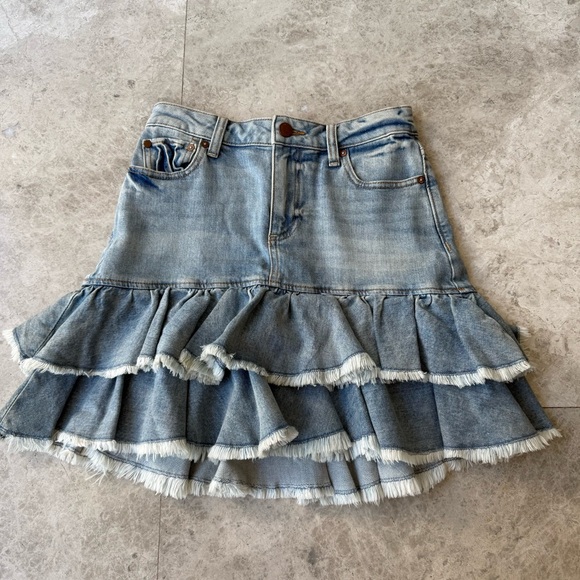 Alice + Olivia Dresses & Skirts - Alice & Olivia Denim Ruffle Skirt